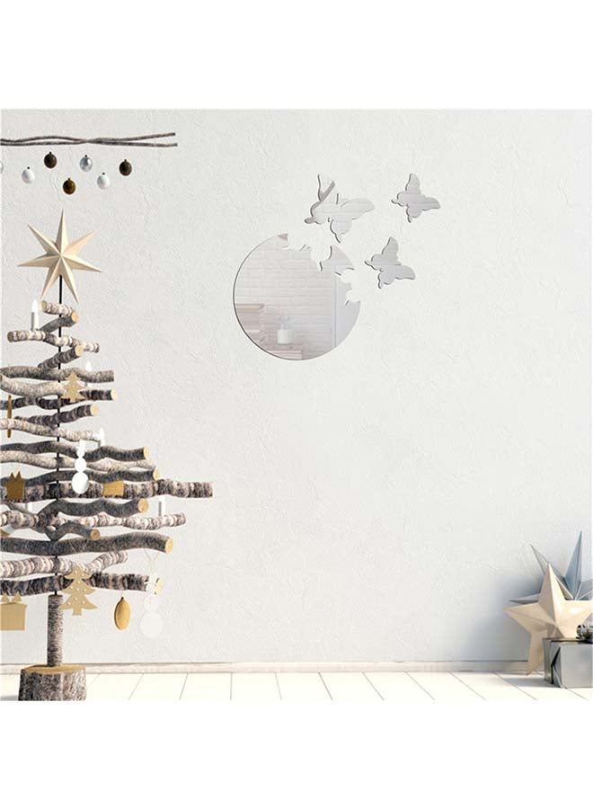 شاربدو ملصق جداري قابل للإزالة على شكل مرآة فضي 30 x 27سم - Image 2